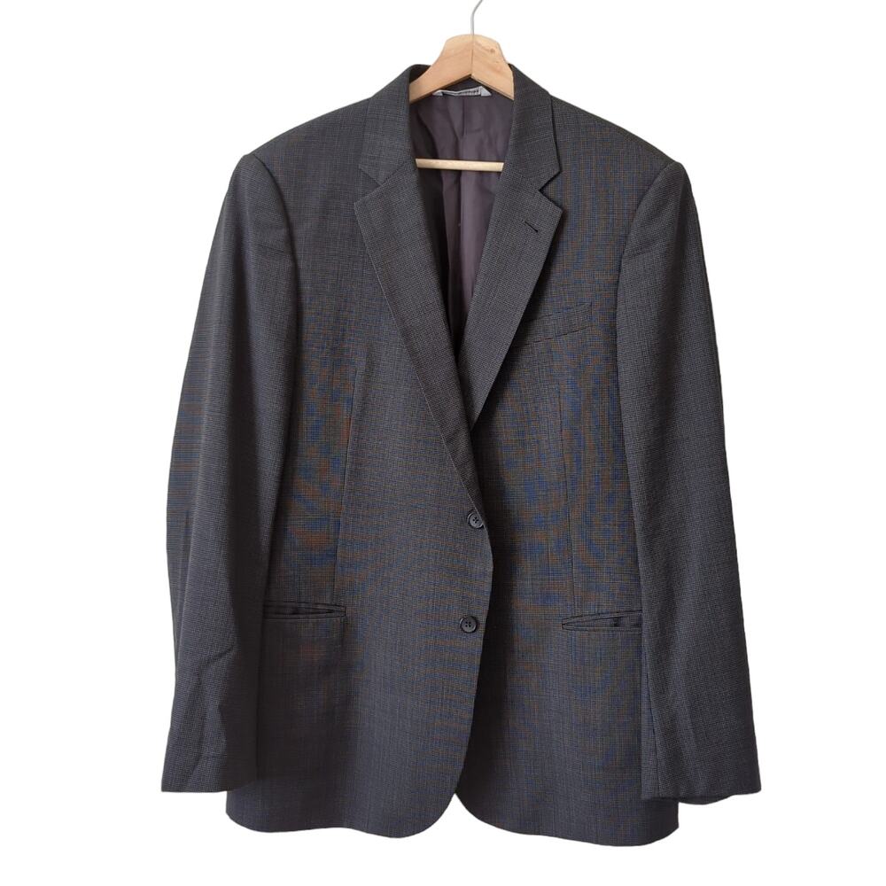 Armani Collezioni Blazer Jacket‎ Men's 42L Virgin Wool Pattern Printed Suit Coat